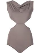 Rick Owens Cut-out Swimsuit, Women's, Size: 40, Beige, Nylon/spandex/elastane