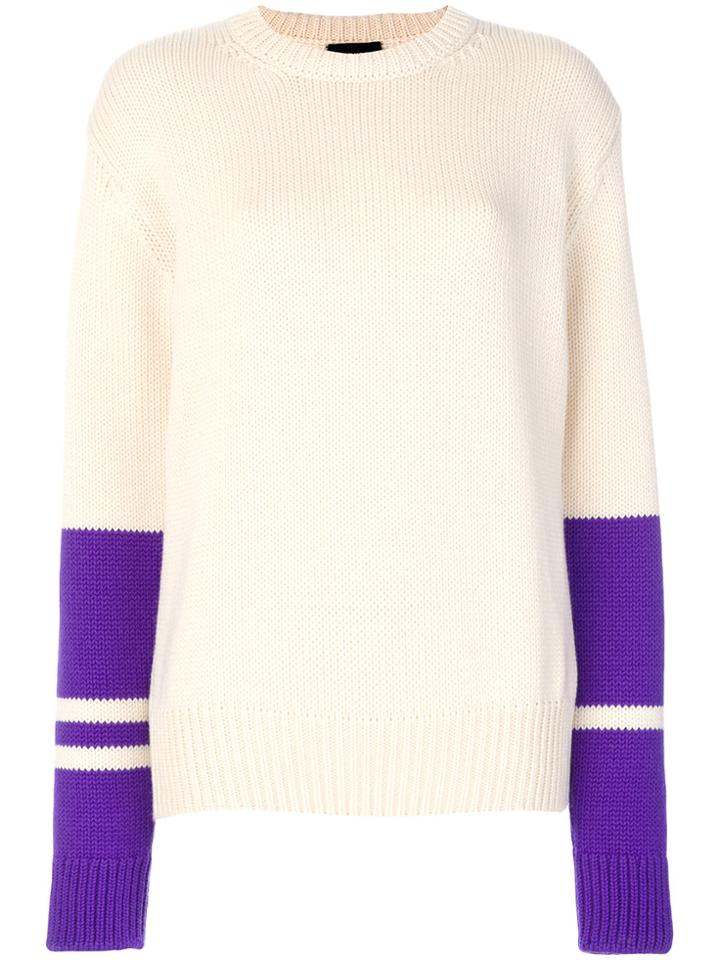 Calvin Klein 205w39nyc Striped Panel Jumper - Nude & Neutrals