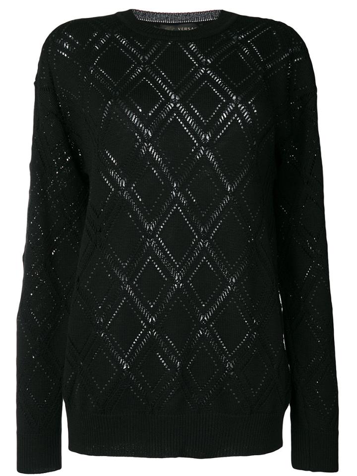 Versace Geometric Pattern Jumper - Black