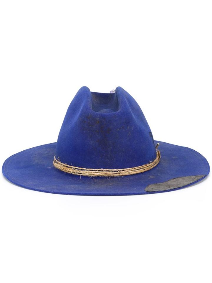 Nick Fouquet Metallic Detailing Hat, Men's, Blue, Wool Felt