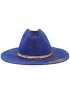 Nick Fouquet Metallic Detailing Hat, Men's, Blue, Wool Felt