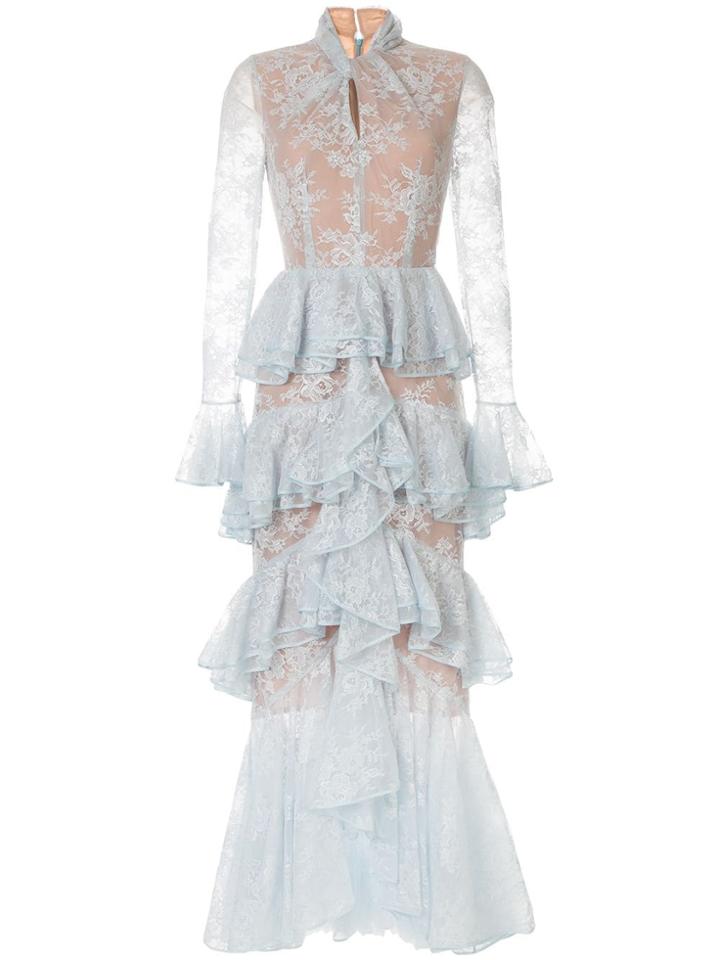 Ingie Paris Ruffled Long Dress - Blue