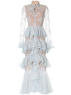 Ingie Paris Ruffled Long Dress - Blue
