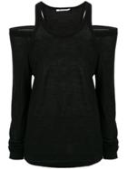 T By Alexander Wang Cold Shoulder Knitted Top - Black