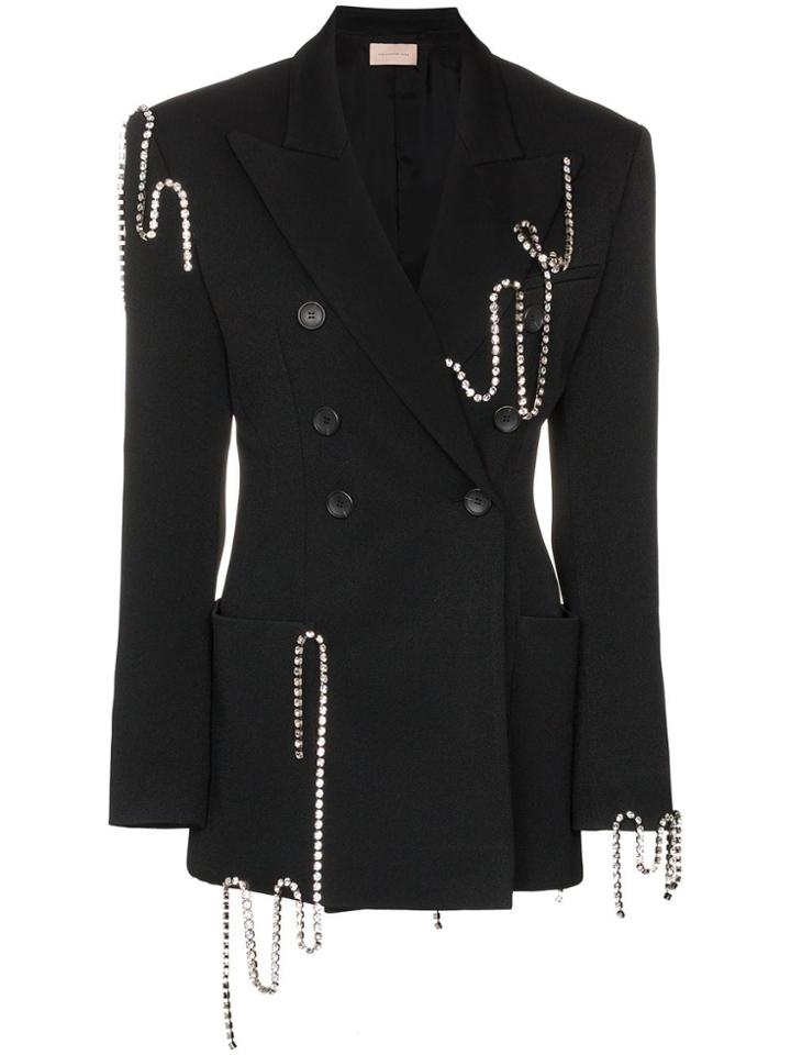 Christopher Kane Crystal-chain Tailored Jacket - Black
