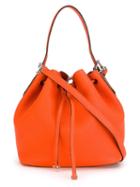 Bally Drawstring Bucket Tote, Women's, Yellow/orange, Calf Leather