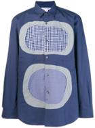 Comme Des Garçons Shirt Check-panelled Shirt - Blue