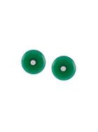 Simonetta Bianchini Diamond Embellished Disc Earrings - Green