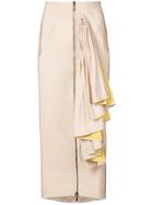 Maticevski Ruffle Embellished Midi Skirt - Brown