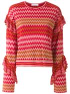 Nk Knitted Ruffled Top - Red