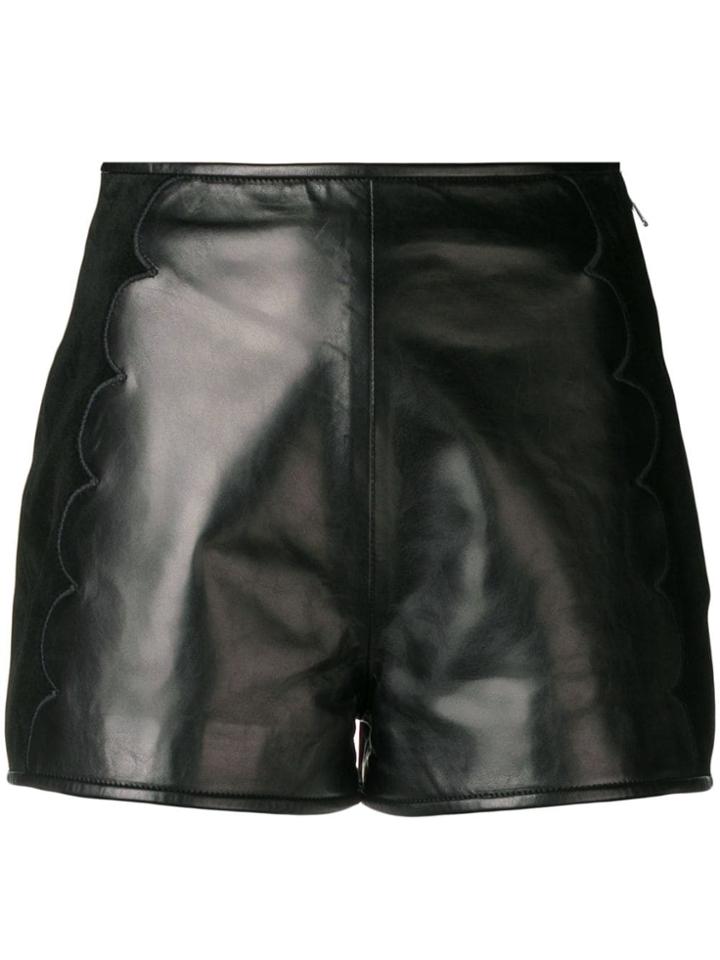 Red Valentino Scallop Detail Shorts - Black