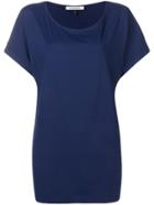 Fisico Oversized Short-sleeve Blouse - Blue
