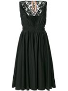 No21 V-neck Floral Lace Dress - Black