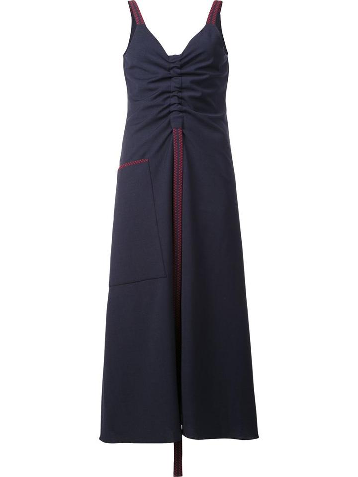 Ellery V-neck Sleeveless Dress, Women's, Size: 8, Blue, Silk/polyester/spandex/elastane/virgin Wool