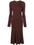 Victoria Beckham Ribbed Dress - Brown