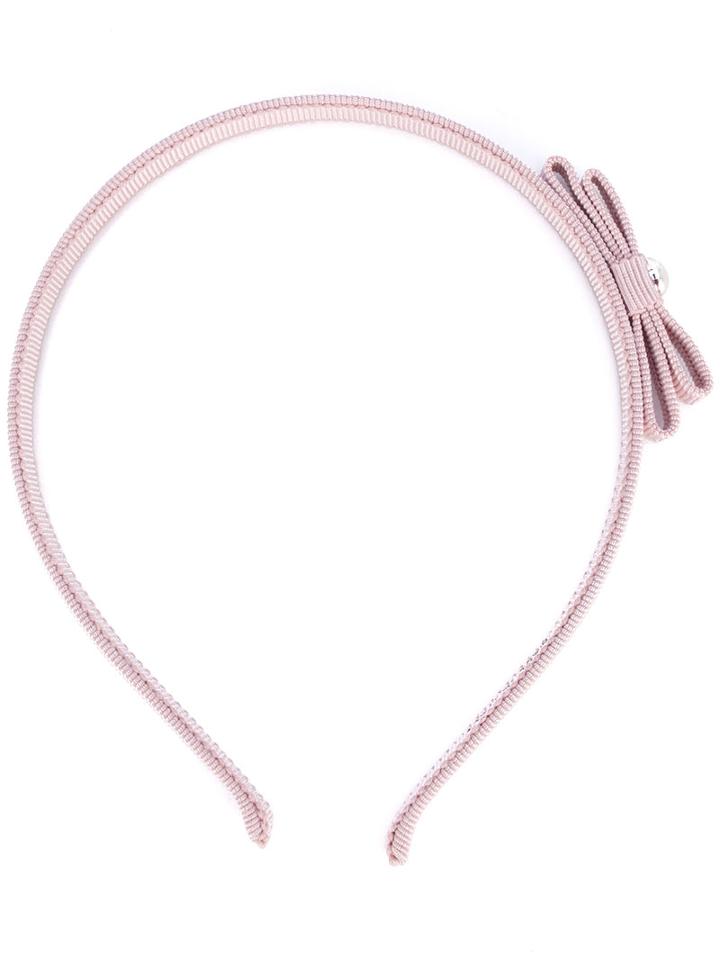 Salvatore Ferragamo - Faux-pearl Embellished Headband - Women - Cotton/rayon/iron/brass - One Size, Pink/purple, Cotton/rayon/iron/brass