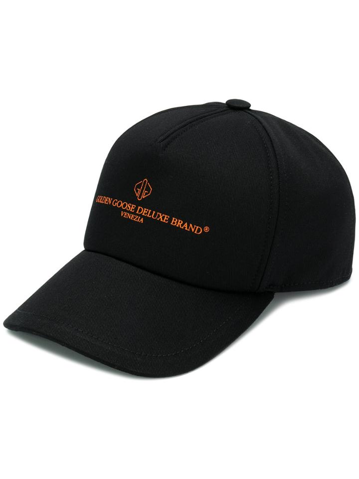 Golden Goose Deluxe Brand Logo Embroidered Cap - Black