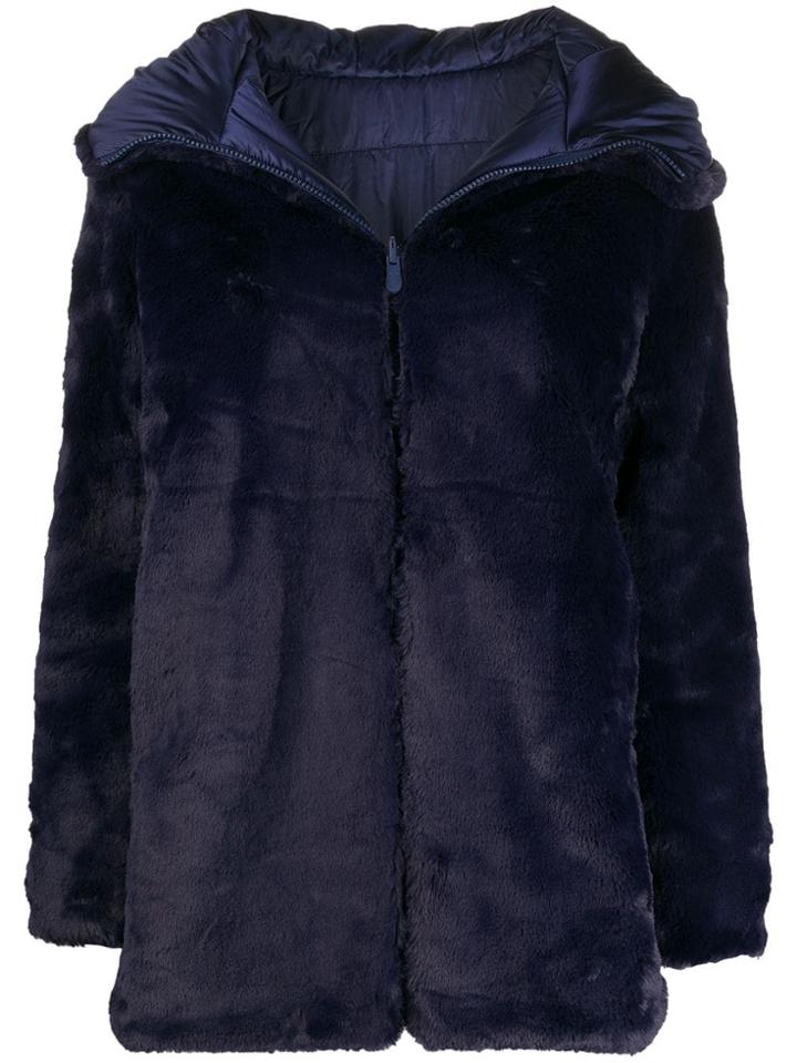 Save The Duck Reversible Faux Fur Coat - Blue