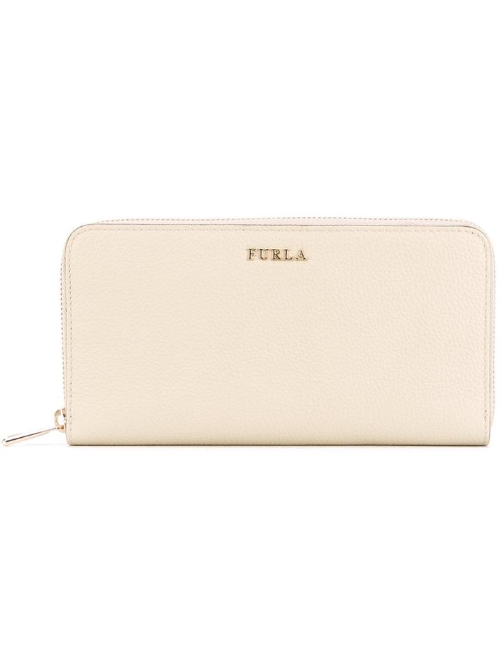 Furla Zip Around Grained Wallet - Nude & Neutrals