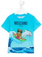 Moschino Kids Dolphin Print T-shirt, Boy's, Size: 10 Yrs, Blue