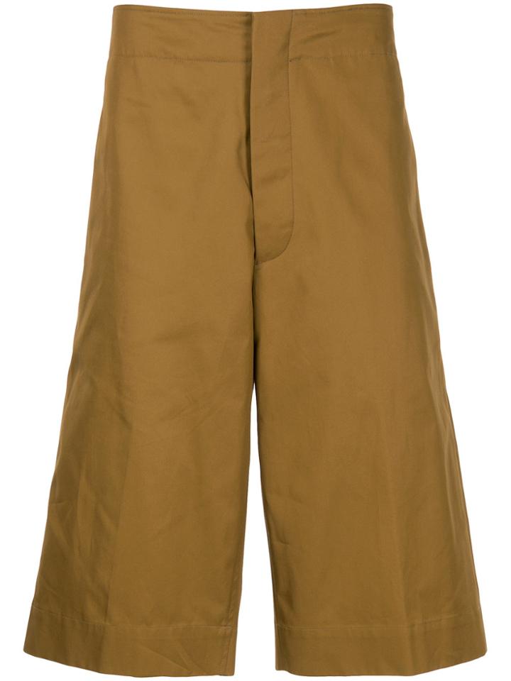 Jil Sander Over The Knee Tailored Shorts - Brown
