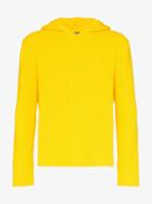 Jacquemus Ribbed Detail Knitted Hooded Jumper - Yellow