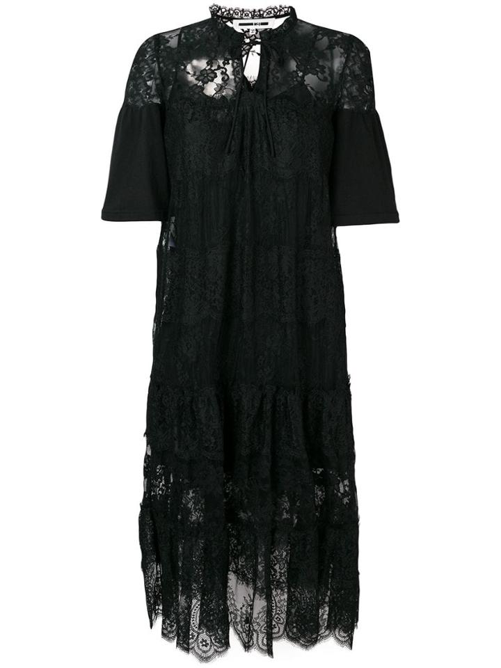 Mcq Alexander Mcqueen Floral Lace Dress - Black