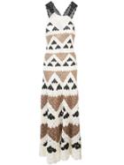 Oscar De La Renta Crochet Maxi Dress - Multicolour