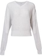 En Route V-neck Sweater, Women's, Grey, Cotton