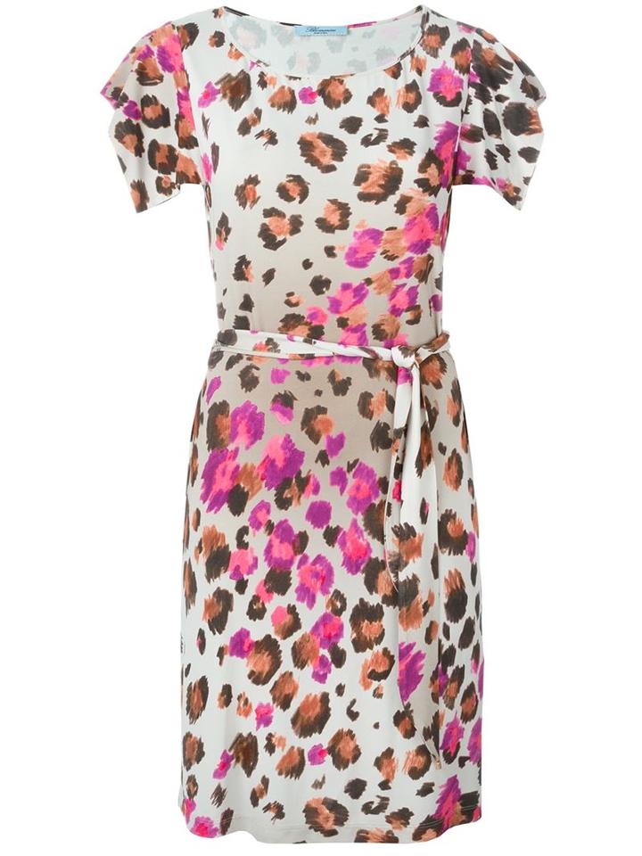 Blumarine Waist-tie Leopard Print Dress