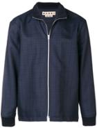 Marni Zip-front Check Jacket - Blue