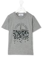 Stone Island Kids Pixelated Logo T-shirt, Boy's, Size: 8 Yrs, Grey