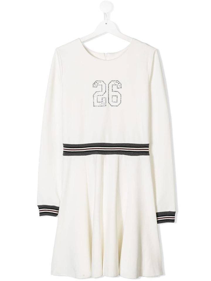 Lapin House Teen Printed Midi Dress - White