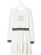 Lapin House Teen Printed Midi Dress - White