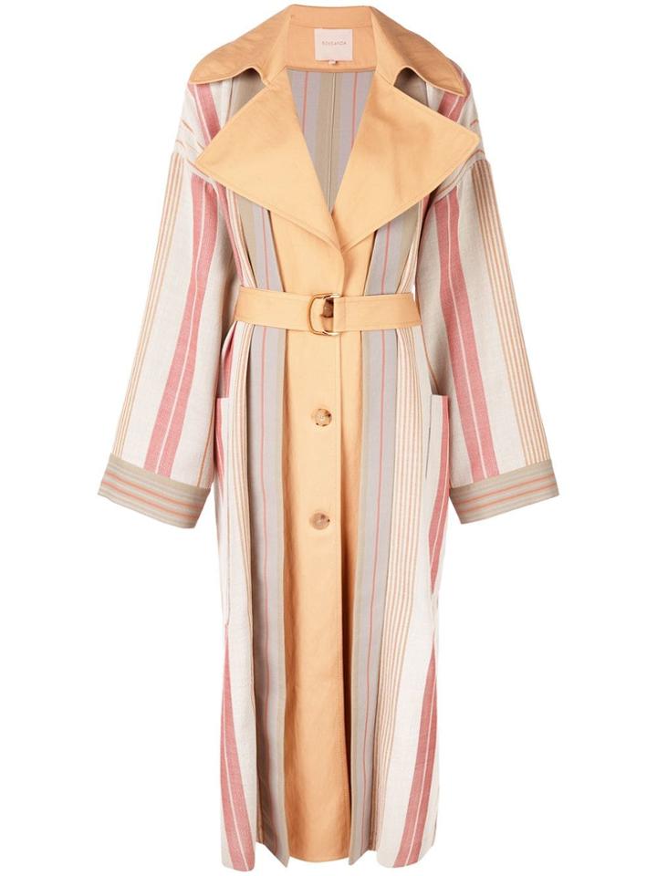 Roksanda Striped Single-breasted Coat - White