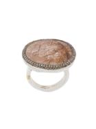 Rosa Maria Embellished Stone Ring - Metallic