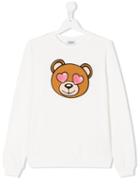 Moschino Kids - Bear Print Sweatshirt - Kids - Cotton/spandex/elastane - 14 Yrs, White