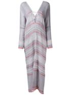 Lemlem - Striped Flared Dress - Women - Cotton/acrylic - S, Grey, Cotton/acrylic
