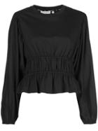 Opening Ceremony Silk Long Sleeve Top - Black