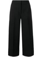 Msgm High-waisted Cropped Trousers - Black