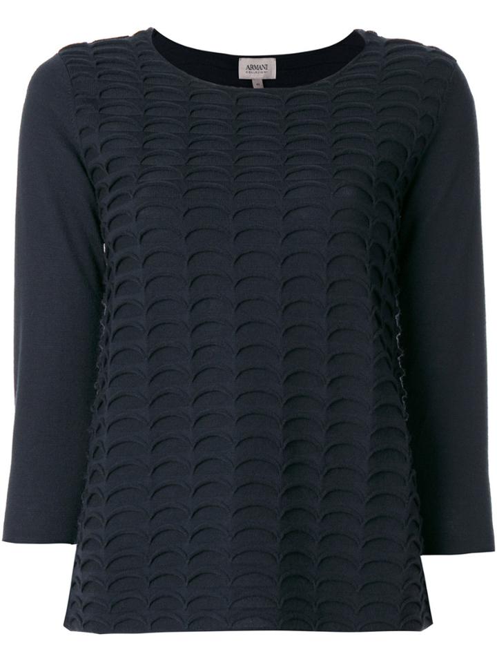 Armani Collezioni Wave Effect Jumper - Blue