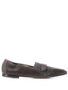 Brunello Cucinelli Pointed Toe Ballerina Shoes - Grey