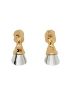 Burberry Gold And Palladium-plated Hoof Earrings - Silver