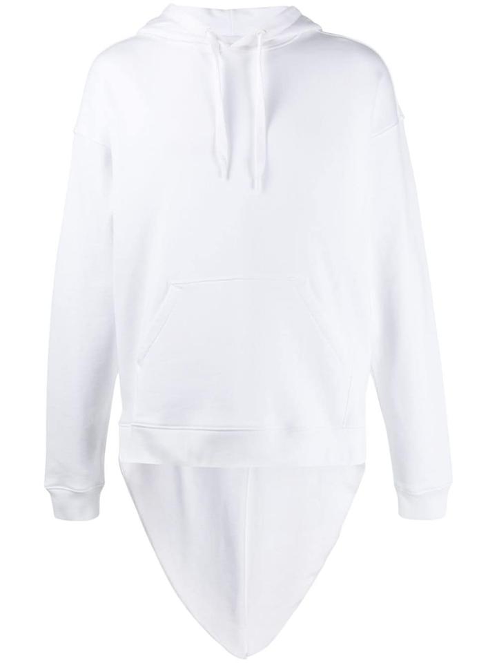 Moschino Printed High Low Hem Hoodie - White