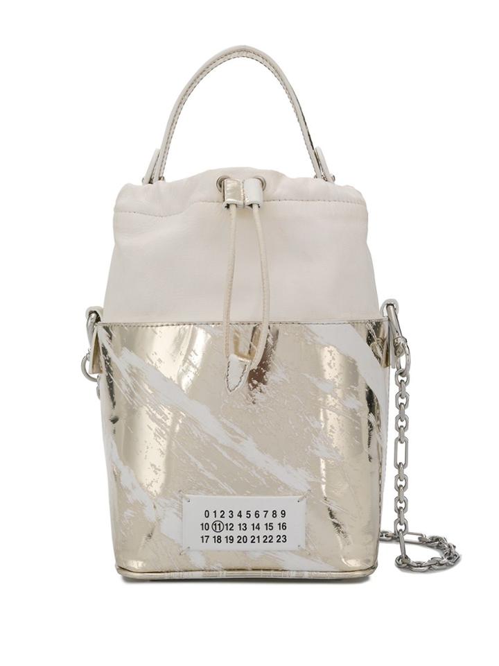 Maison Margiela Logo Patch Bucket Bag - White