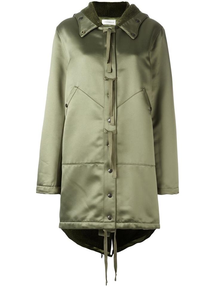 Faith Connexion Oversized Hooded Parka, Women's, Size: 40, Green, Acrylic/polyester