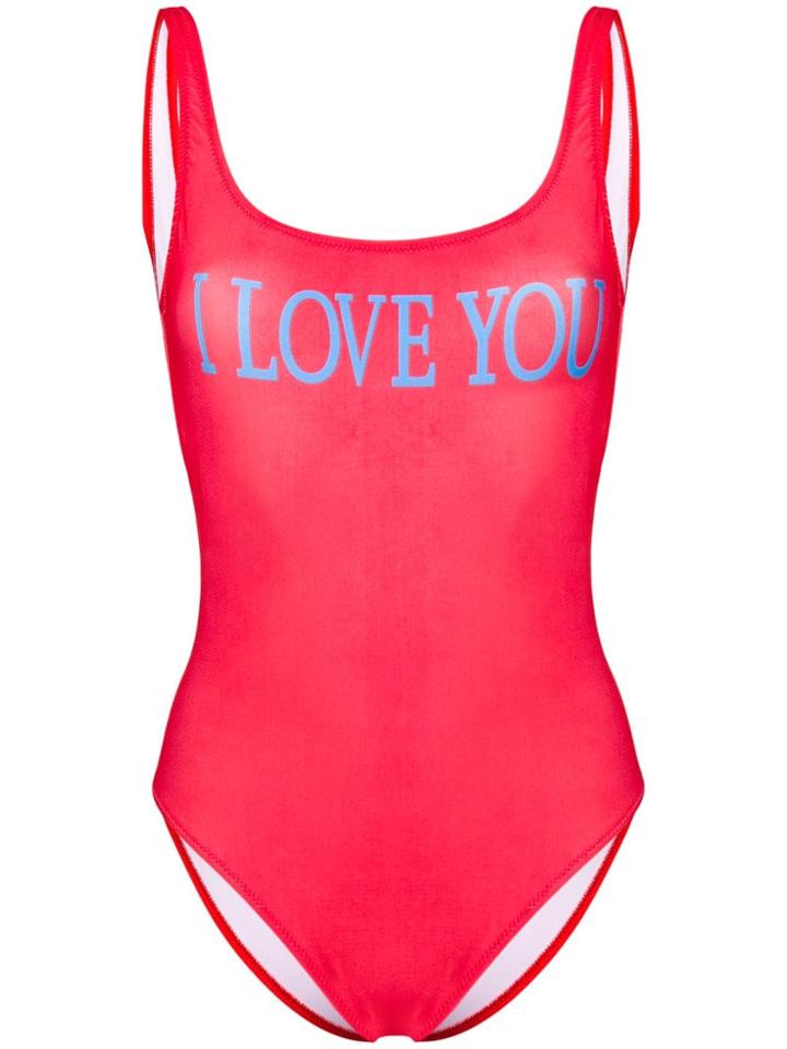 Alberta Ferretti Graphic One-piece - Red