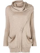 Salvatore Ferragamo Scarf Effect Cardigan - Neutrals