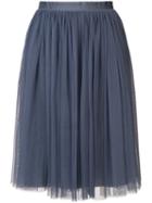 Needle & Thread Pleated Full Skirt, Women's, Size: 0, Blue, Nylon/polyester