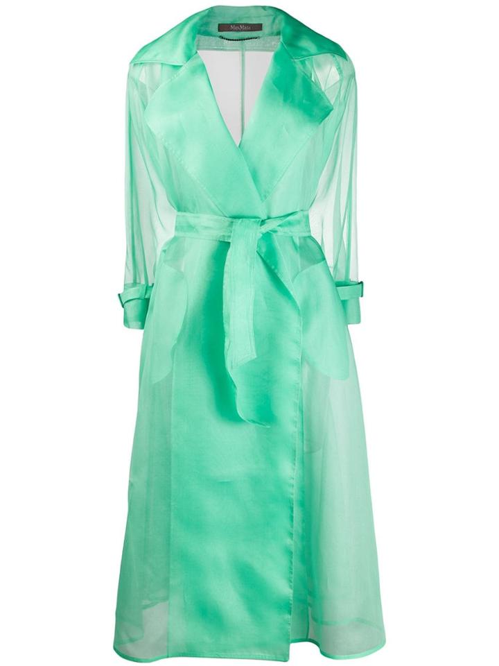 Max Mara Organza Trench Coat - Green